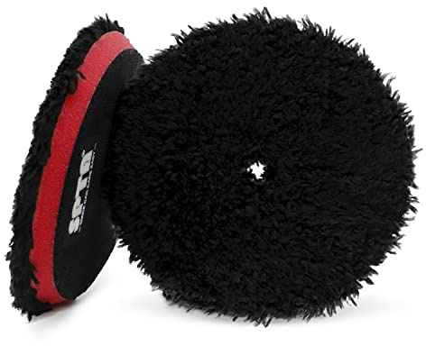 SPTA Microfiber Polishing Pad, 2Pcs 6Inch 150mm Microfiber Cutting Finishing Disc with Hook & Loop Backing for Car Buffer Polisher Cutting Buffing Waxing and Polishing