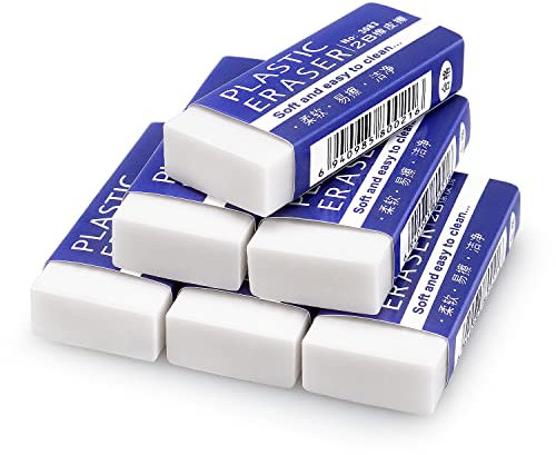 Tamaki Erasers, Large, White, 12 Pack