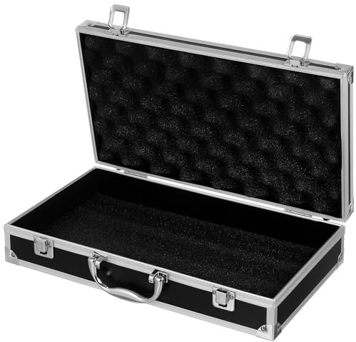 DOITOOL Valigetta In Alluminio Argento Con Valigetta In Alluminio Per Uomo O Custodia Rigida In Metallo Con Schiuma Per Viaggiatori Bagagli Artigiani Contanti Viaggio (36 x 7,5 x 20cm)