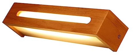 DOITOOL Led Wandlampe Badezimmer Schminkleuchte Mit Warmweißem Licht 35cm Holz Wandleuchte Und Anti Beschlag Moderne Led Waschtischbeleuchtung Für Bad Und Schlafzimmer