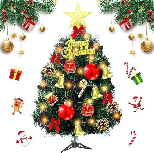 Mini Weihnachtsbaum 30 cm Led Weihnachtsbaum, Künstlicher Weihnachtsbaum Mini Tannenbaum Deko Künstlich Weihnachtsbaum Klein, Christmas Tree Weihnachtsbaum Künstlich Klein LED Tisch Weihnachtsbaum