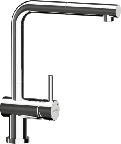 Schock Küchenarmatur EPOS W - Hochdruck Vorfensterarmatur mit ausziehbarem Auslauf und Standard Norm-Anschlüssen