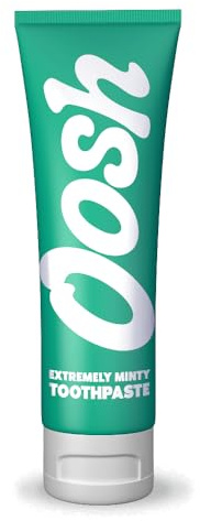 Oosh Extremely Minty Teeth Whitening Toothpaste 75ml - SLS Free Toothpaste Vegan Formula - UK Manufactured Natural Tooth Paste - Fluoride Helps Prevent Tooth Decay