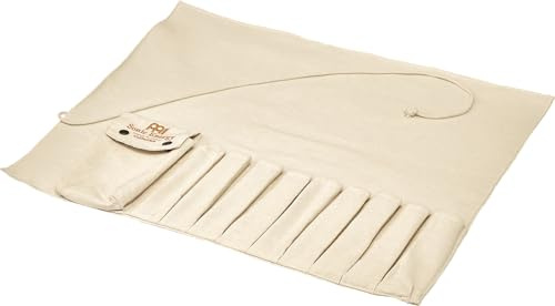 Sonic Energy Stimmgabel Tasche, 9 Fächer plus Zubehörfach, Natur (TFCB) | Zubehör für Sonic Energy Stimmgabeln der TF- und TTF-Serie, Aufrollbar, Zubehörfach mit Druckknopf, 46 x 55 cm, Baumwolle