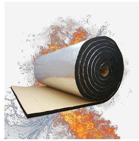 Tapis insonorisant de voiture,tapis de bouclier thermique d'isolation phonique for capot de voiture, porte de plafond, bouclier d'isolation en mousse réfléchissante ( Color : 10mm(THK) , Size : 1*8M (