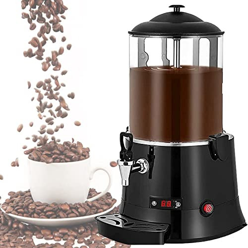 JOSKAA 5/10l Commercial Hot Chocolate Maker,Electric Machine Hot Chocolate Dispenser Warmer,With Led Display,304 Stainless Steel Heating Plate for Heating Chocolate Coffee Milk Tea Juice,10L