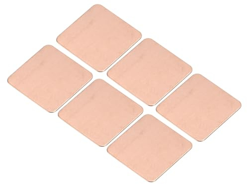 sourcing map Heatsink Copper Pad Shim 15mm x 15mm x 0.3mm Thermal Conductive Heat Sink for Electronic Chip Cooling Pack of 6