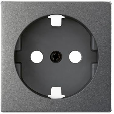 SIMON - Tapa Base de Enchufe Schuko con Toma Tierra, Serie 82 Concept, Compatible con las Series 75, 31, 82 y 88, Efecto Mate Antihuellas, Color Titanio