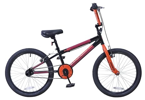 Wildtrak - Rogue BMX 20-Zoll-Fahrrad für Kinder von 7-10 Jahren, verstellbare Bremsen - Schwarz und Rot