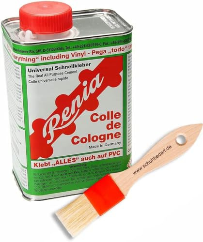 Langlauf Schuhbedarf Profi Schuhkleber Set Renia Colle de Cologne mit hochwertigem Auftragspinsel - klebt Neopren Latex PVC - Schuhreparatur Sohlenkleber gewerblich einzusetzen