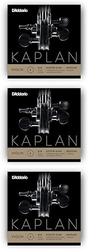 D'Addario Kaplan Nicht-Pfeifende Violinensaite - Einzelsaite E - KS311W 4/4M - Violinsaiten - 4/4 Skala, Mittlere Spannung (Packung mit 3)
