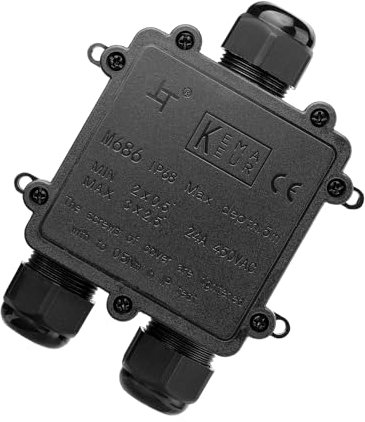 Junction Box IP68 Waterproof Outdoor Electrical Cable Connectors Boxes 3-Way Line M25 External Sleeve Protection Box for 4-8mm or 8-12mm or 10-14mm Cable