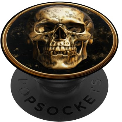 Totenkopf Gold PopSockets Klebender PopGrip
