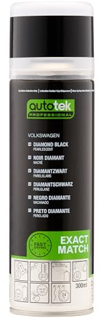 Autotek Professional Exact Match Car Spray Paint, Volkswagen Diamond Black Pearl Aerosol Spray 300ml