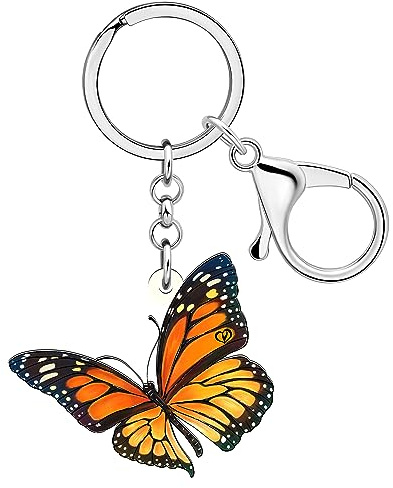 WEVENI Porte-clés Papillon Monarque Cadeau Insectes pour Femme | Porte-clés Acrylique Printemps Ete Accessoires Sac a Main Charms