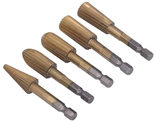 Kit di Punte per Molatura con Fresa Rotante in Acciaio Rapido 5 Pezzi per Scultura su Pietra in Plastica
