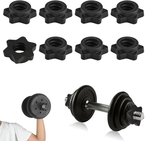 8 STK Sternverschlüsse, Sternverschluss für Hantelstangen 25 mm, Hantel Schnellverschluss 25mm, Hantelverschlüsse, Langhantel Verschluss Hantelklemmen Muttern für Kurzhanteln Langhanteln 25 mm