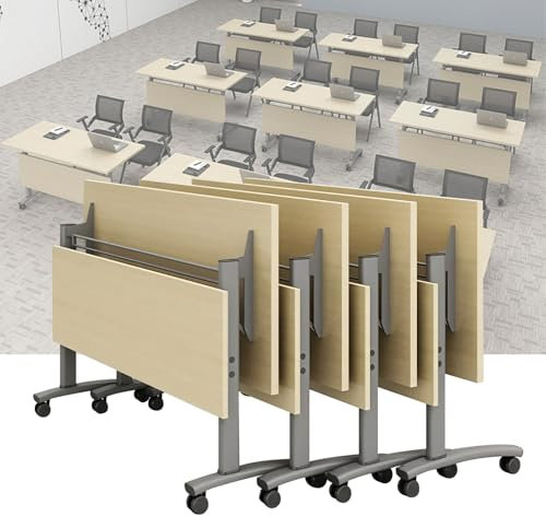 Konferenztisch Konferenzraumtisch Klapptisch Mobiler Trainingstisch mit Rad, Konferenztisch für Konferenzräume Trainingsräume, Klappbarer Konferenztisch (P 4er-Pack, 119,9 x 59,9 x 74,9 cm)