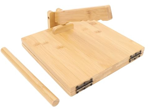 Presse à Tortilla en Bois de 25,4 Cm, Presse-tortilla Mexicaine avec Rouleau à Pâtisserie, Presse à Pâte Manuelle, Machine à Quesadilla Faite Maison pour la Cuisine à Domicile