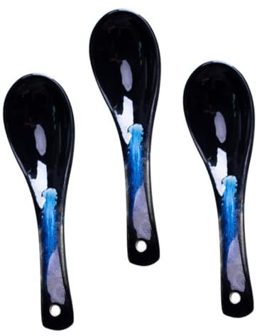 ABOOFAN 3pcs Creative Ceramic Soup Spoons Eating Spoons for Kitchen Gadgets for Ramen Soups and Feeding Small Desserts Beautiful Porridge