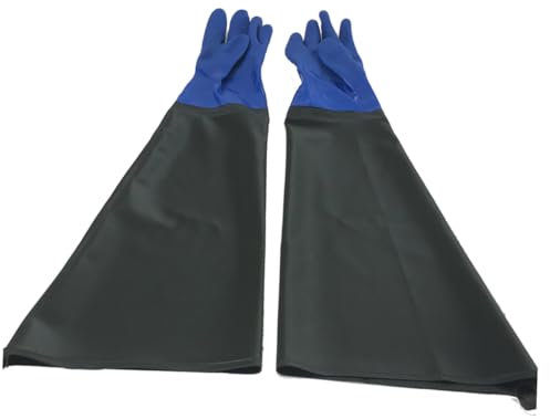 DOITOOL Industrial Pvc Gloves Extended Oil Proof Thickened Wear-resistant Work Gloves for Construction and Warehouse Use, Black