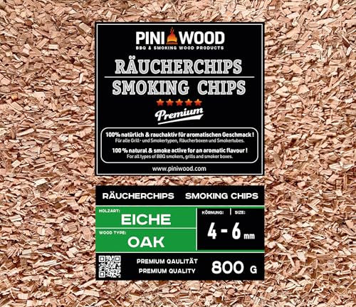 PINI 800 g de copeaux de fumage en chêne 4-6 mm Copeaux de fumage