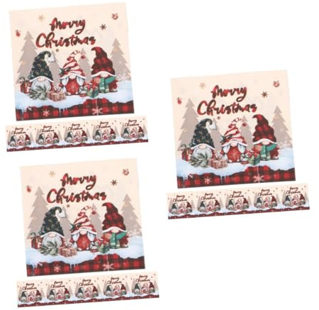 IMIKEYA 3 Sätze Papierservietten Servietten Für Weihnachten Servietten Mit Cartoon Muster Weihnachtsservietten Küchen Und Restaurantservietten Frohe Weihnachten 20 Stück * 3