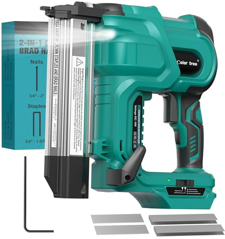 Nail Gun 18GA Cordless Brad Nailer for Makita 18V Battery: Staple Gun Heavy Duty for Wood, 18 Gauge Eectric Stapler with Nailers & Staplers, 2IN1 Brushless Tool Only