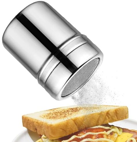 Powder Sprinkler Bottle, Stainless Steel Chocolate Coffee Sifter, Icing Sugar Powder Cocoa Flour Chocolate Coffee Sifter, Sprinkler Dredgers for Kitchen Baking Cooking