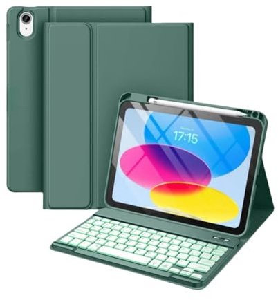 Funda con Teclado para iPad Pro 9,7 2016 (A1673/A1674/A1675), Air 2 2014 (A1566/A1567) Funda Tipo Folio con Soporte, Soporte Superior para lápiz y Teclado magnético Desmontable