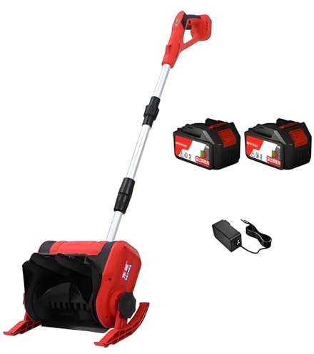 YCNLYSSR Souffleuse à Neige Pliable, souffleuse à Neige électrique avec Manche rétractable, déneigement Facile, souffleuse à Neige pour Le déneigement Hivernal des allées (Deux Batteries)