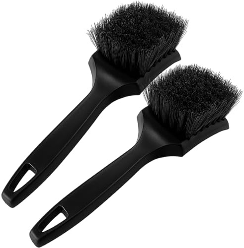 PSFXBM 2Pcs Detailing Car Wheel Cleaning Brush, Hard Bristles for Tires, Car Tire Cleaning Brush, Wheel Cleaning Tool, Car Detailing Brushes for Tires, Rims, Motorcycles, Bicycles, Boats