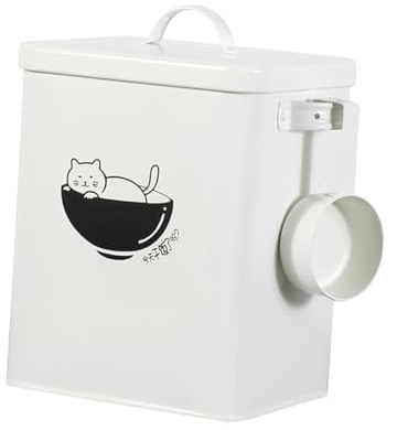 UPKOCH Contenedor Sellado para Almacenar Alimentos para Comida de Mascotas de Hierro Blanco, Resistente al Desgaste y Diseño Hermético de Perros y Gatos