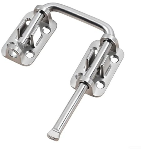 Secure Sliding Door Lock for Homes and Patios with Child Safety Feature, Heavy Duty Zinc Alloy Latch Lock Offering Additional Security for Sliding Doors (silver)