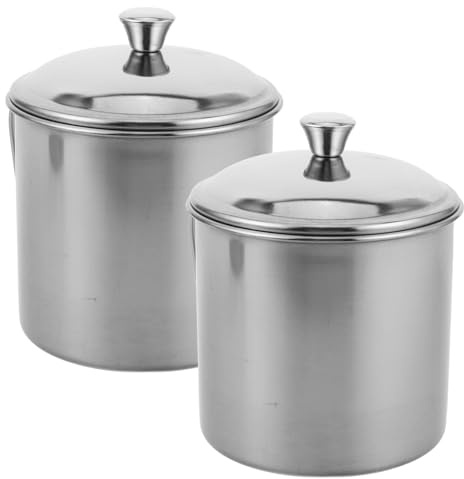 Veemoon Lot de 2 Mugs à Café en Acier Inoxydable avec Couvercle Gobelets Inox 9 CM Résistants au Four Réutilisables pour Cuisson Camping et Randonnée Tasses Isothermes Polyvalentes