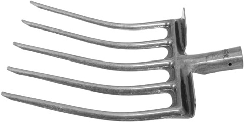 DECHOUS Testa a Forca in Acciaio ad Alta Resistenza 5 Denti per Giardinaggio Forca da Giardino Multiuso per Arieggiare Terreno e Raccolta Colture Attrezzo Agricolo Montaggio Sicuro per