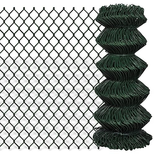 Clôture en acier - 0,8 x 25 m - Vert - Revêtement en PVC - Épaisseur de fil : 2,6 mm - Largeur de maille : 60 x 60 mm - Résistant aux UV et aux intempéries - Pour jardin et terrain