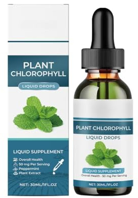 Liquide de chlorophylle végétale - Liquide de qualité supérieure pour un soutien antioxydant et une énergie naturelle, végétalien, sans OGM, 1 fl oz (30 ml),1PCS