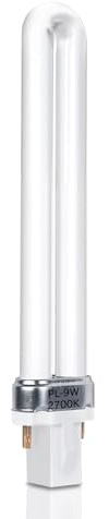 9W Compact Fluorescent Lamp 2 Pin, G23 Cool White 4000K, Dimensions: 16.5cm, 720LM, U Shape Single Rotating Tube Energy Saving Lamp, CFL Bulb, Non-Dimmable, Suitable for Corridor, Bedroom, Kitchen