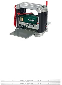 metabo Dickenhobel DH 330 - 0200033000 - Hobelmaschine mit starkem Motor und stabilem Getriebe - Nennaufnahmeleistung: 1800 W - Inkl. 2 HSS Hobelmesser