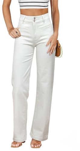 Dokotoo Women's Jeans High Waisted Straight Leg Stretchy Ladies Trousers