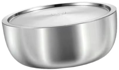AMSLSIU Recipiente inteligente para de empanizado fabricado en acero inoxidable de primera calidad. Práctico para un fácil mantenimiento. El recipiente para, Plata, 26CM