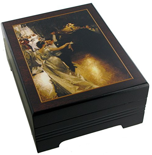 Lutèce Créations Spieluhr/Spieldose/Musikdose/Schmuckdose/Schmuckkästchen/Schmuckschatulle mit Spieluhr aus Holz mit Fotodruck - Schwanensee (P. I. Tschaikowski)