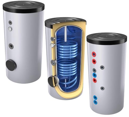 200 L Solar- Warmwasserspeicher mit 2 Wärmetauschern inkl. Isolierung, 6 kW Heizelement, Thermoregler, Flansch u. Dichtung