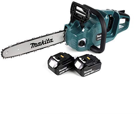 Makita DUC 355 M2 Tronçonneuse sans fil 36 V (2 x 18 V) Brushless 35 cm avec 2 batteries 4,0 Ah