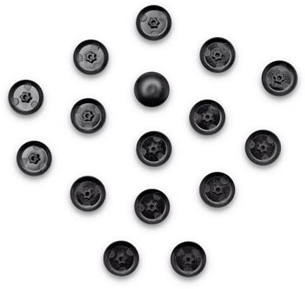 100 Abdeckkappen für Torx-Schrauben - Torx Schraubenabdeckung aus Kunststoff in verschiedenen Größen (TX 20, Schwarz)