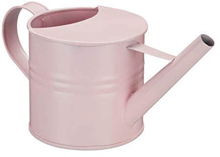 Relaxdays Gießkanne, 1,3 Liter, für Zimmerpflanzen, Dekogießkanne Trockenblumen, Vintage, Metall pulverbeschichtet, rosa