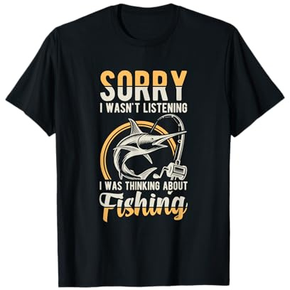 Fishing T-Shirt Men Boys Funny Fisherman Fish Lover T-Shirt