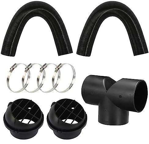 Diesel Heater Exhaust Pipe Set 75mm Heater Ducting T Piece Diesel Heater Ducting 75mm Tube for Diesel Heater Accessories Parking Heating Hose Night Heater Ducting Heater Pipe Kit Heater Outlet Hose