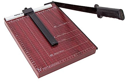 Ciieeo Papierschneider Mit Metallbasis Und Gitternetzlineal Manuelle Schneidemaschine Für Fotos Und Bastelarbeiten Stabiler Hebelschneider Für Büro Und Zuhause Integrierte Sicherheitsverr